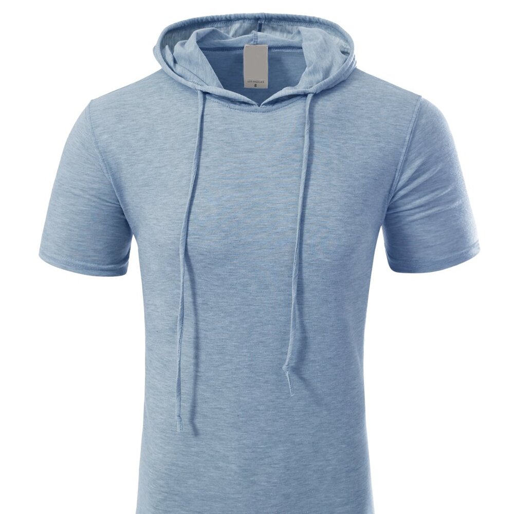 FXN Men's Short Sleeve Tee w/ Hoodie Blue